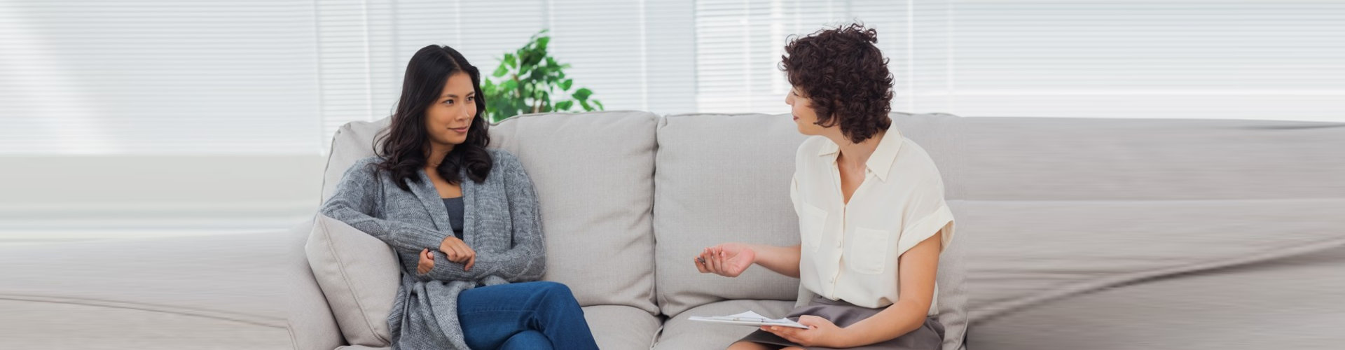 woman talking to therapist